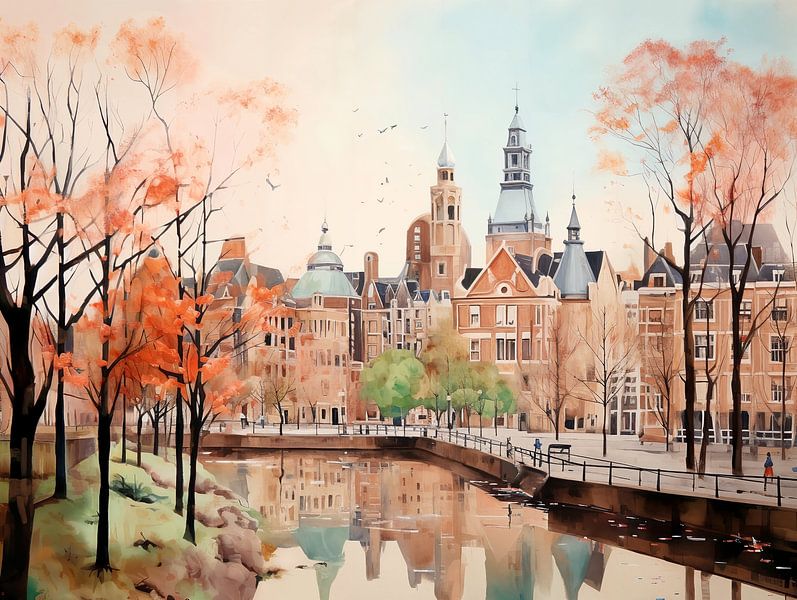 Skizze der Landschaft von Den Haag von PixelPrestige
