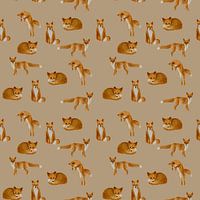 Happy Foxes Pattern – Watercolor Illustration