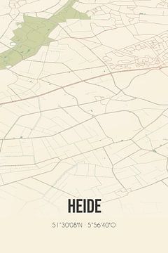 Vintage landkaart van Heide (Limburg) van MijnStadsPoster