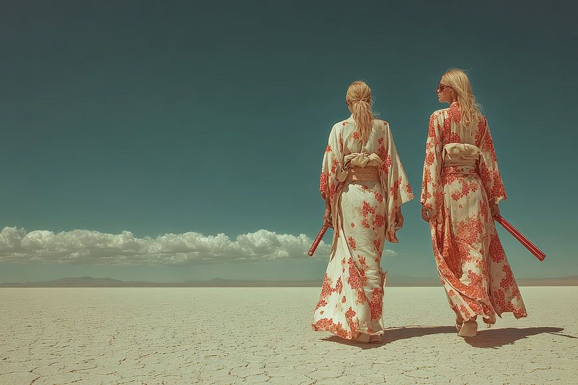 surreales Porträt von zwei Frauen am Strand von Egon Zitter