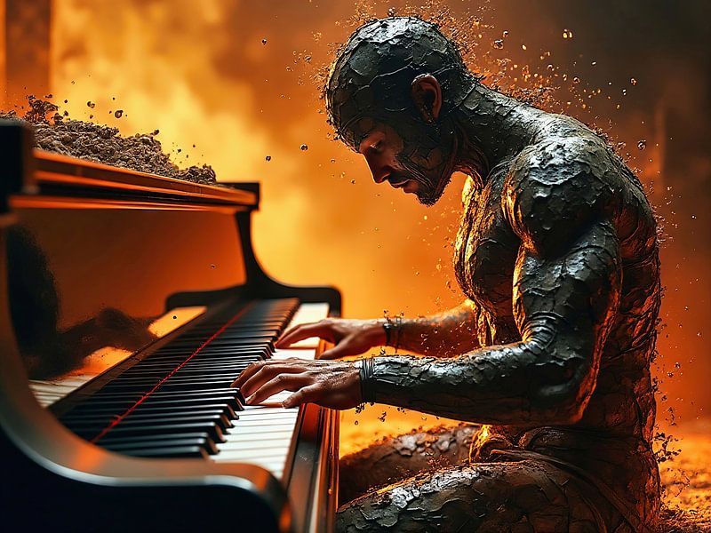 Fantasy pianist full of fire by The Photo Artist