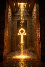 ANKHET - Un Ankh Égyptien Lumineux à l’Intérieur d’un Temple sur INFERAURUM