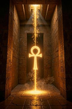 ANKHET - A Glowing Egyptian Ankh Inside a Temple by INFERAURUM