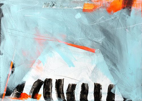 Blue sky with black stripes