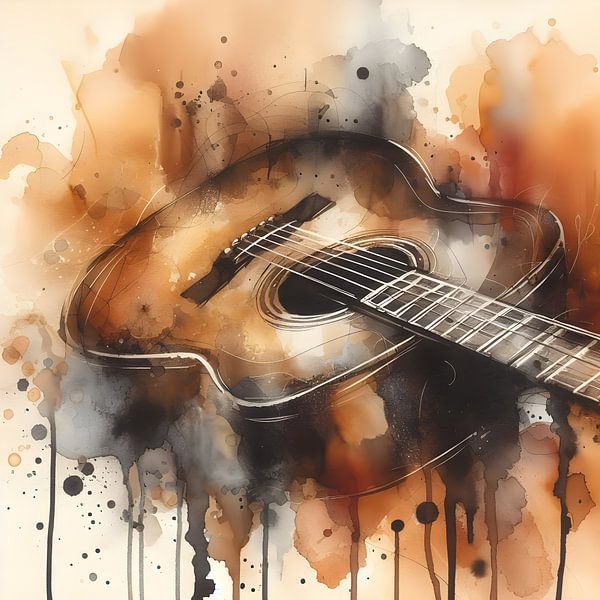 Gitarre in Acryl von FoXo Art