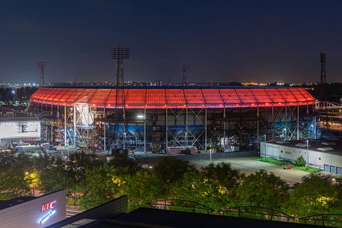 Het Feijenoord Stadion "De Kuip" in Rotterdam met rode ring