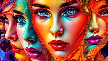 Entre regard et dissolution - reflets fragmentés de l'identité féminine dans une couleur fluide