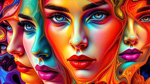 Entre regard et dissolution - reflets fragmentés de l'identité féminine dans une couleur fluide