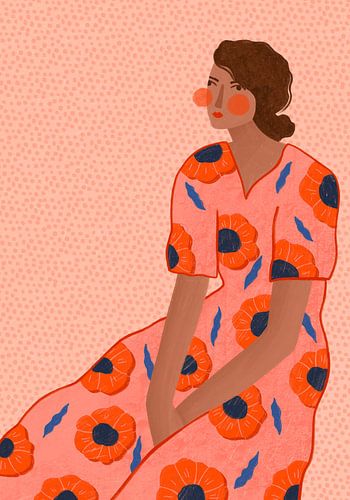 De vrouw met de bloemenjurk