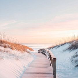 Winterlicher Strandweg von Poster Art Shop