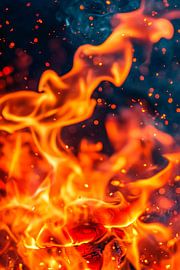 Design de feu flamboyant avec étincelles sur Poster Art Shop