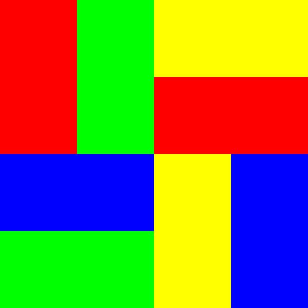 Permutation de couleur | ID=04 | V=05 | P #05 | RYBG / YBGR par Gerhard Haberern
