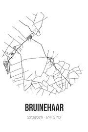 Bruinehaar (Overijssel) | Carte | Noir et blanc sur Affiches de lieux