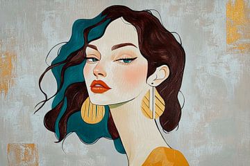 Elegance in colours - Portrait of a muse by Poster Art Shop