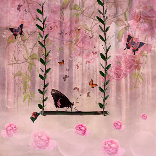 Jardin de roses romantique