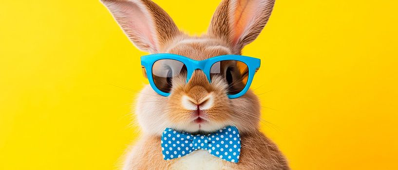 Häschen mit Sonnenbrille und Fliege von Poster Art Shop