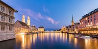 Altstadt von Zürich bei Nacht von Werner Dieterich Miniaturansicht