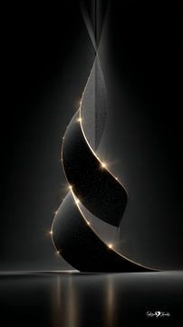 Abstraktes Schwarz mit zartem Gold