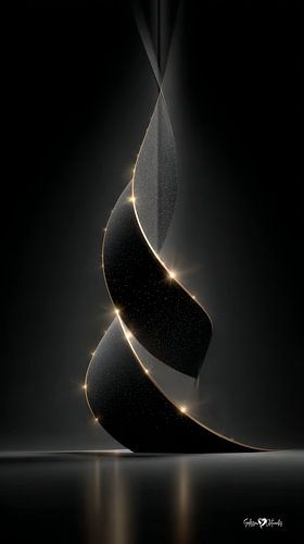 abstract zwart met zacht goud