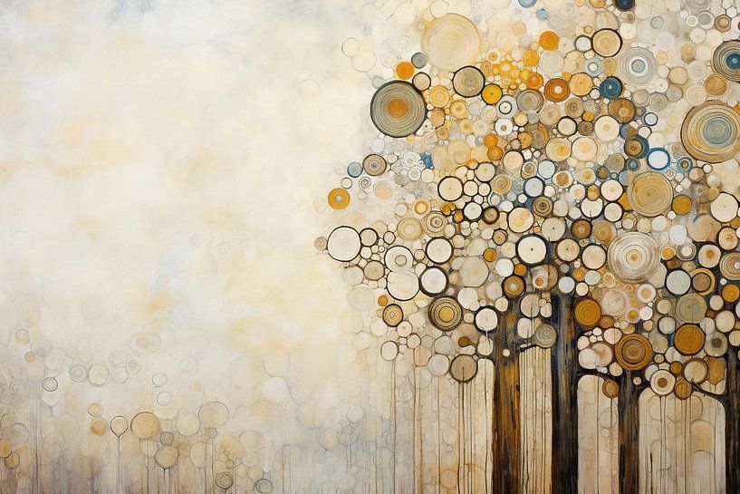 Bomen Abstract van Abstract Schilderij