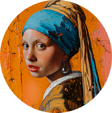Modern meisje met de pareI Johannes Vermeer 