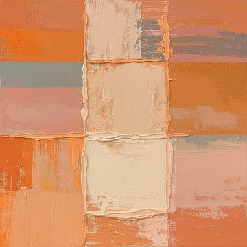 Modern abstrakt. Geometrie in Goldgelb, Orange, Rosa