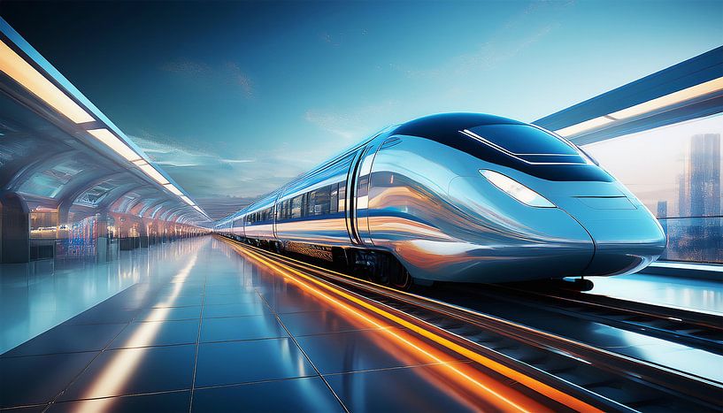 Train rapide dans le futur par Mustafa Kurnaz