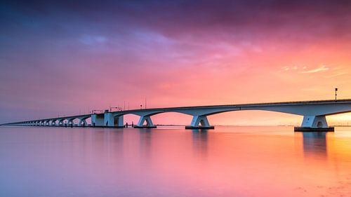 Zeeland Brücke Sonnenuntergang