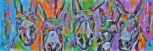 Colourful donkeys by Kunstenares Mir M. Kolkman van der Klip