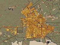 Kaart van Bergen in de stijl van Gustav Klimt