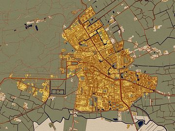 Kaart van Bergen in de stijl van Gustav Klimt van Maporia