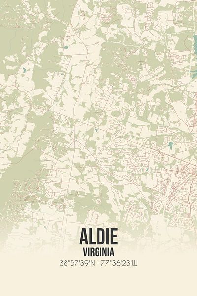 Vintage map of Aldie (Virginia), USA. by Prints of Place