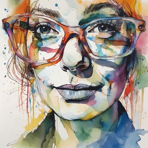 Peinture aquarelle minimaliste d'une femme par MIROKKU