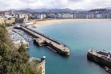 City and beach views of San Sebastian