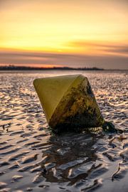 Boei op het strand in Normandie aan Zee Frankrijk van Rob van der Teen