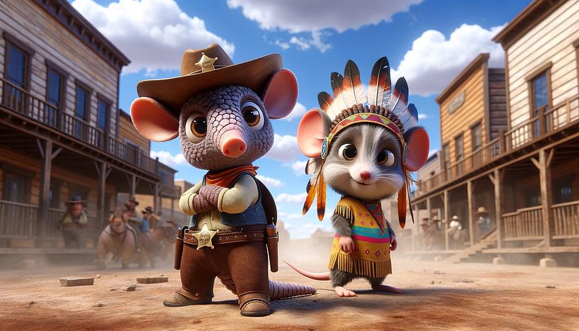 Adventurous mouse duo in the Wild West by artefacti