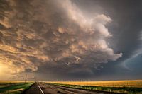 Stormclouds crossing the road