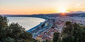 Coucher de soleil à Nice sur la Côte d'Azur sur Werner Dieterich