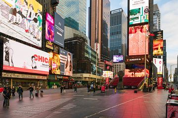 Times Square in New York early in the morning