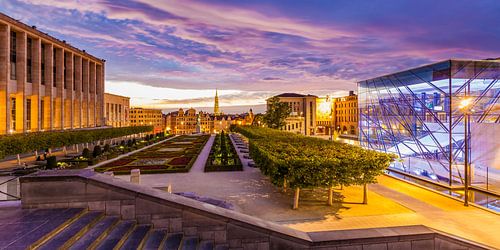 View of Mont des Arts and the town hall in Brussels by Werner Dieterich
