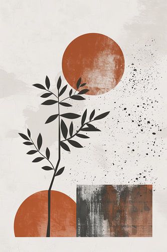 Digitale abstracte kunst met vormen en minimalistisch