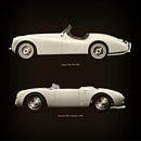 Jaguar XK-120 1954 en Porsche 550-A Spyder 1956 van Jan Keteleer thumbnail
