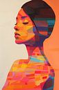 Modern abstract vrouwen portret van Bert Nijholt thumbnail