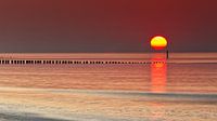 Coucher de soleil sur la plage de la mer Cadzand Zeeland Pays-Bas par Twan van den Hombergh Aperçu