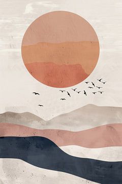Surrealistische duinen van Poster Art Shop