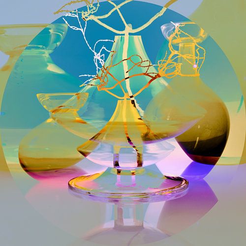 Funky Stilleven. Kleurrijk Glas.