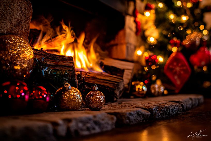 Weihnachtsstimmung Kamin von Poster Art Shop