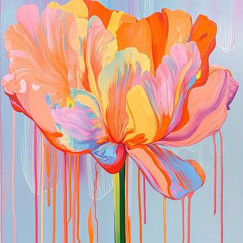 Tulipe | Orange et Rose Pêche Abstrait
