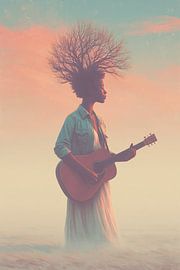Naturmusik – Frau mit Gitarre von PixelMint.
