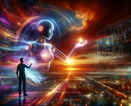 Persönlicher Assistent, Hologramm, Konzept von Eye on You